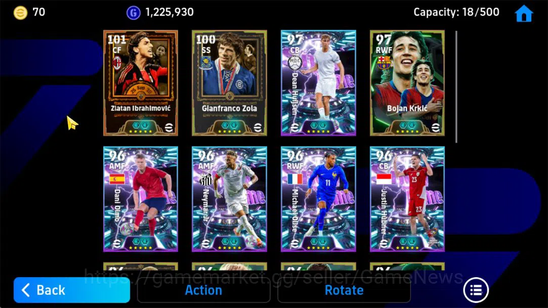 eFootball Accounts High-End Mobile|BigTime(Ibrahimovic),MomentumDribbling(GianFrancoZola),VisionaryPass(Huijsen),Bojan 5