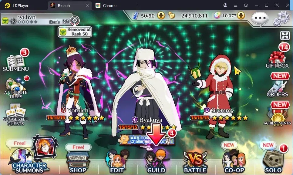 Bleach: Brave Souls Accounts Starter Global |24M BP+10K Orb|Fresh Story|Gremmy Cm24,Byakuya TYBW24,Aizen 6th,Ulquiorra 1