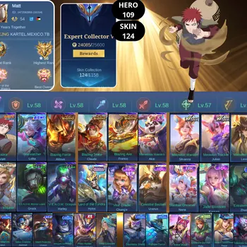 Mobile Legends: Bang Bang Accounts Smurf BEST OFFER | HERO 109 | SKIN 124 | VALE NARUTO | LOLITA RISING | 3X BLAZING | AKAI