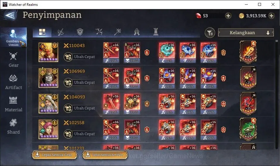 Watcher of Realms Accounts GLOBAL 60x|7M Power|8 Lord[PraetusA2,ArachaA1,Laya image 18