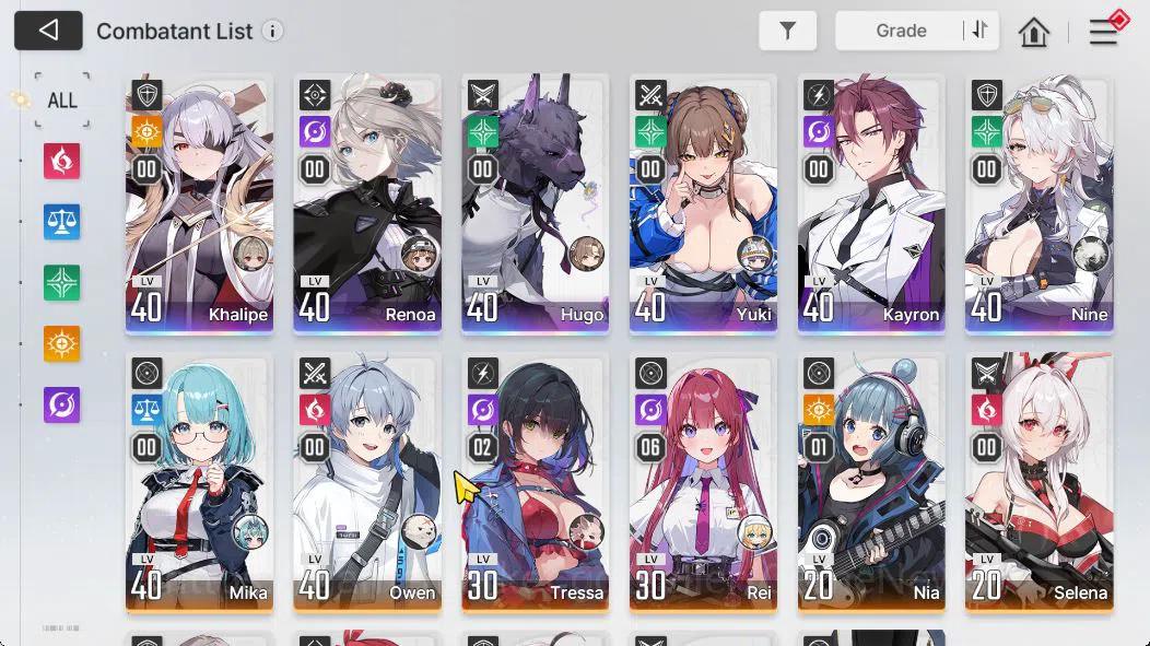 Chaos Zero Nightmare Accounts Global Lv37|6SSR[Khalipe,Renoa,Kayron,Nine,Etc]+11 SR(TressaM2,NiaM1,AmirM3,Etc)8SR 2