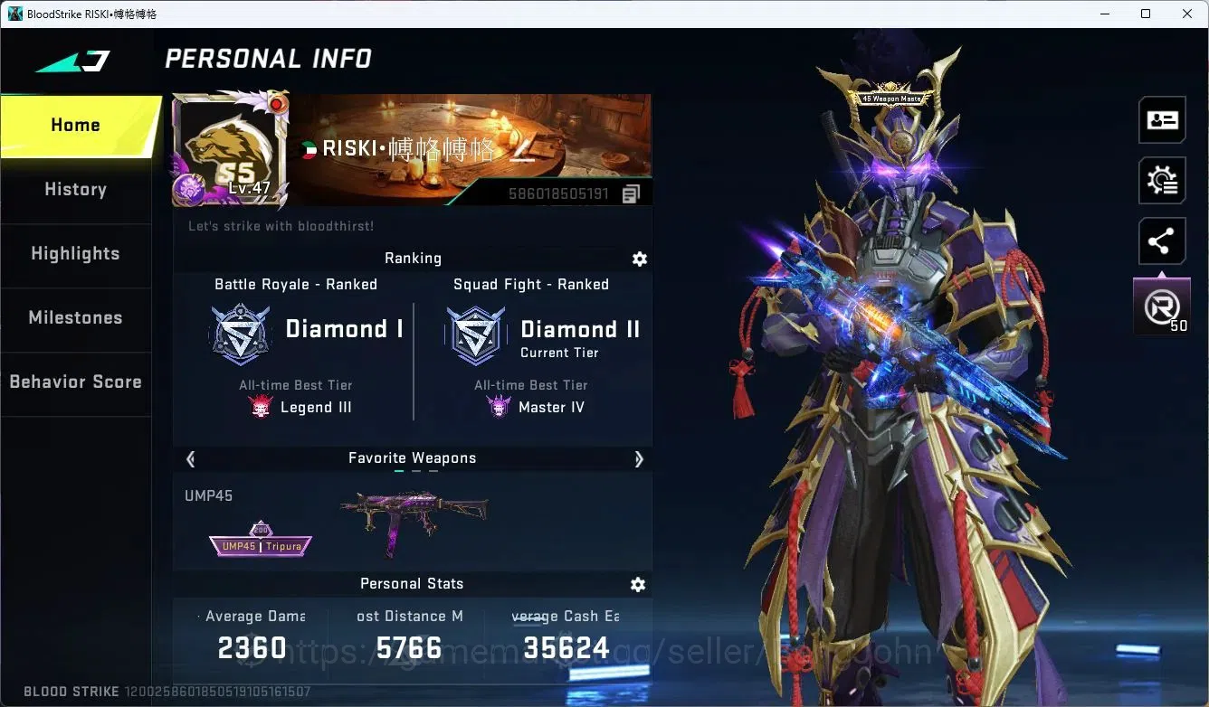 Blood Strike Accounts ASIA | ETERNAL ZERO|2 BLEACH|1 S7DS|1 LGD Melee|2 image 2