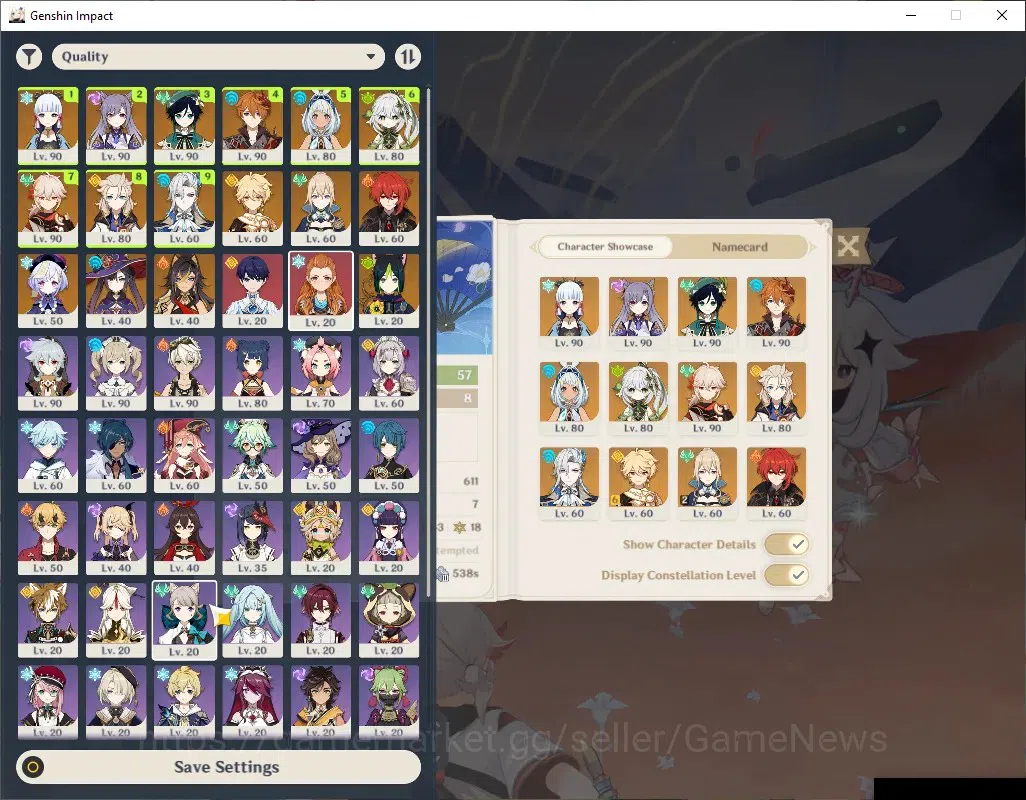 Genshin Impact Accounts ASIA|AR 57|8 Limited +2 (*5Weapon)|Neuvilette,Kazu image 1