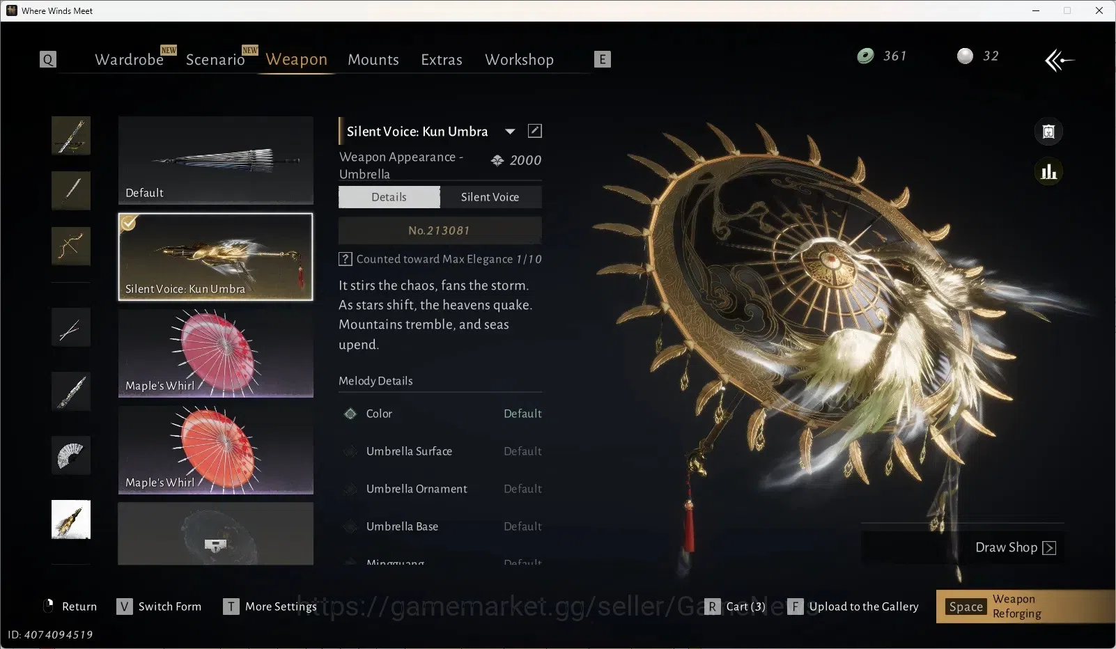 Where Winds Meet Accounts Global|Lv95|GS 30K|1HC USED, 1 HC UNUSED with 15k Elegance|Kun Umbra, Leopard Lv2, etc|Oddity 2