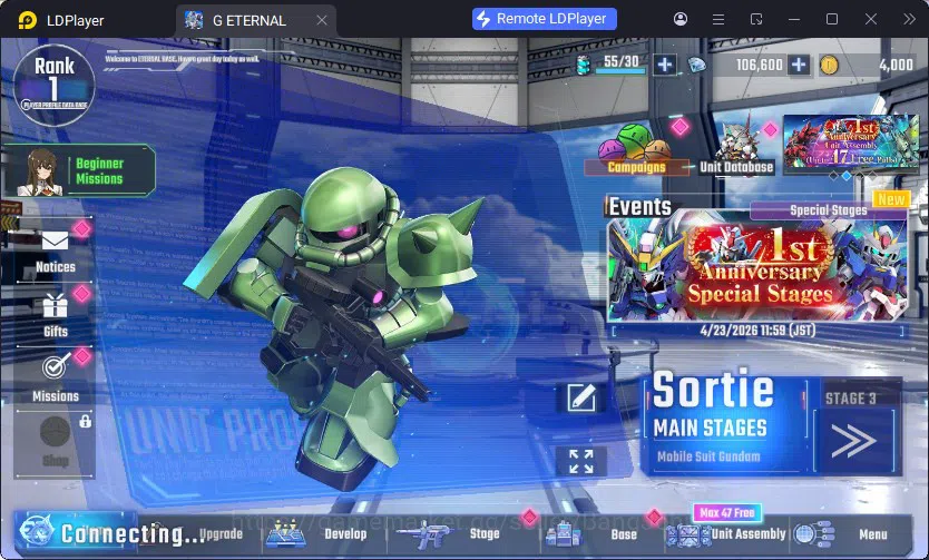 SD Gundam G Generation ETERNAL Accounts Global Rank 1 | FreshStory | 100+K Diamond, Selector Banner On, 8Gundam SSR+ 2Supp 8
