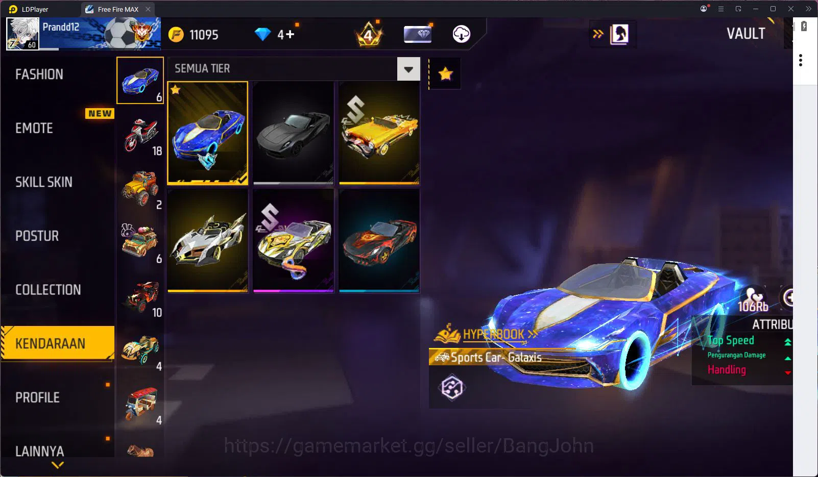 Free Fire Accounts Indonesia Vault 236 Jiraiya Bundle SG Gurun & Trog image 9