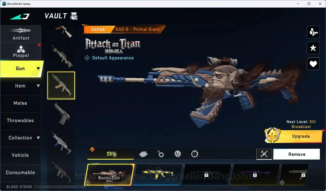 Blood Strike Accounts ASIA | 2 ETERNAL: AUG,Uzi | 2 AOT GUNS | 1 AOT STR image 2
