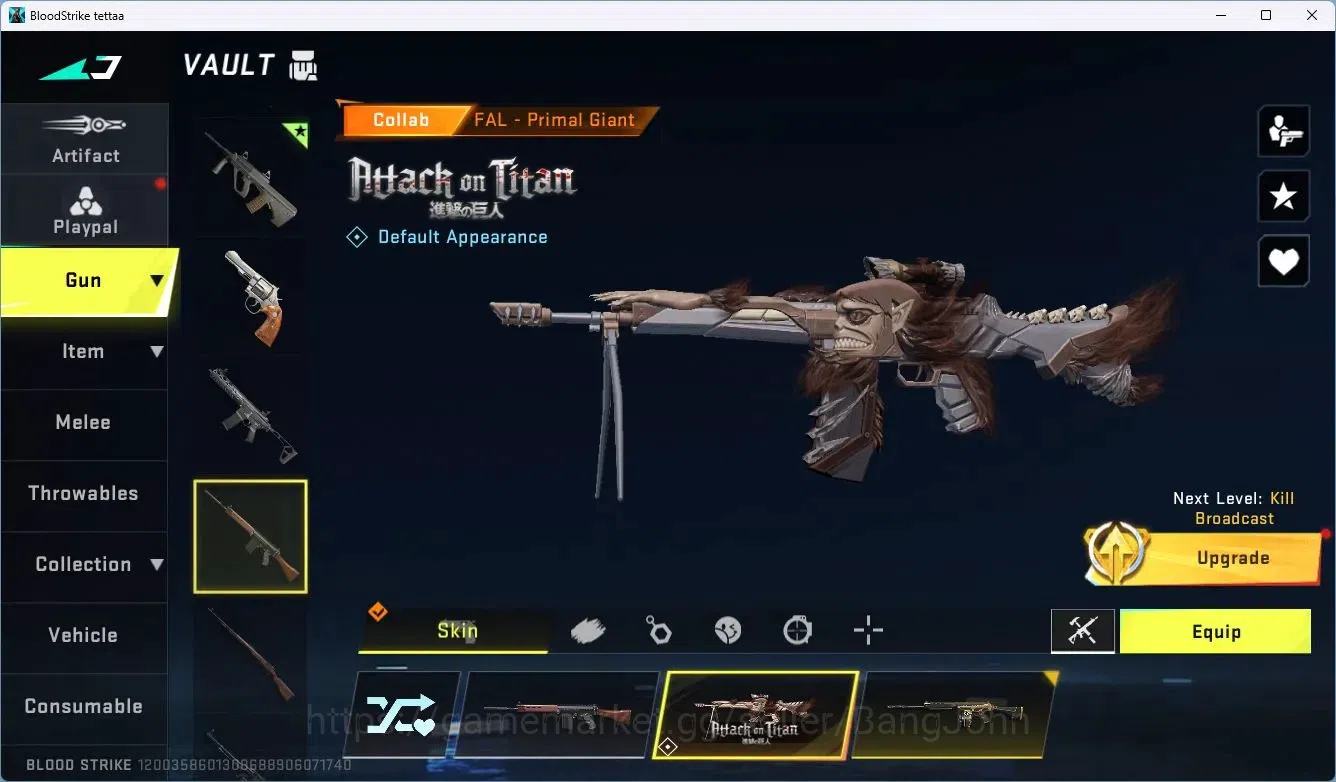 Blood Strike Accounts ASIA | 2 ETERNAL: AUG,Uzi | 2 AOT GUNS | 1 AOT STR image 4