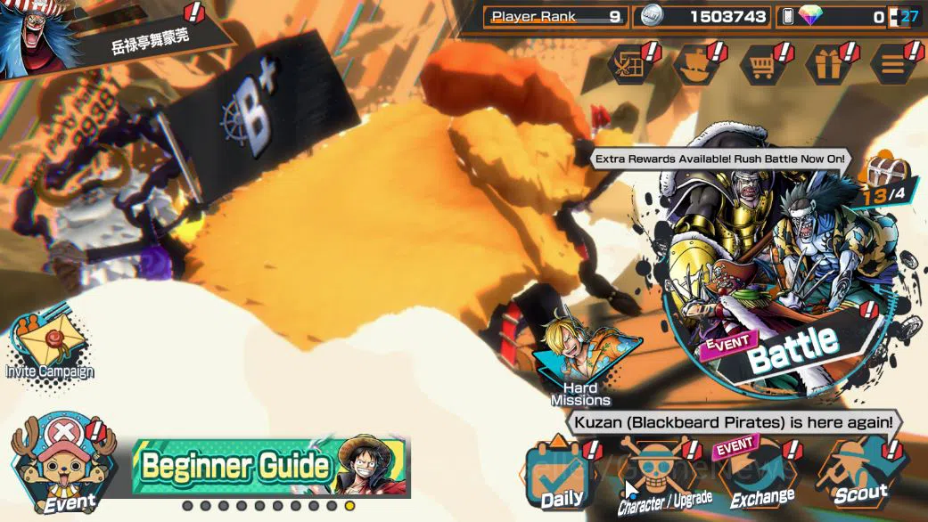 One Piece Bounty Rush Accounts Starter Global|4 EX|BP Kuzan,5Elder Saturn,TFE Marshal D.Teach,GP Edward Newgate|Rank