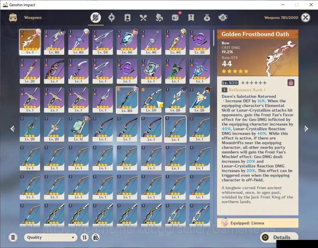 Genshin Impact Accounts ASIA|AR 48|4 Limited + 1 (*5Wep)|Linnea+Sign,Yelan image 5