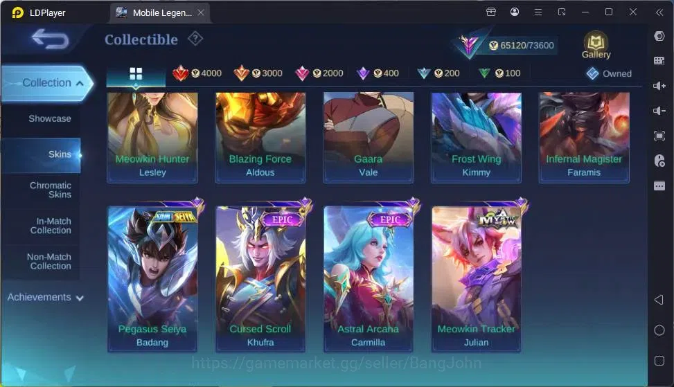 Mobile Legends: Bang Bang Accounts Global |Hero 132|Skin 307|Renowned|KOF Karina|CC N image 13