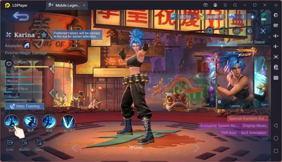 Mobile Legends: Bang Bang Accounts Global |Hero 132|Skin 307|Renowned|KOF Karina|CC N image 17