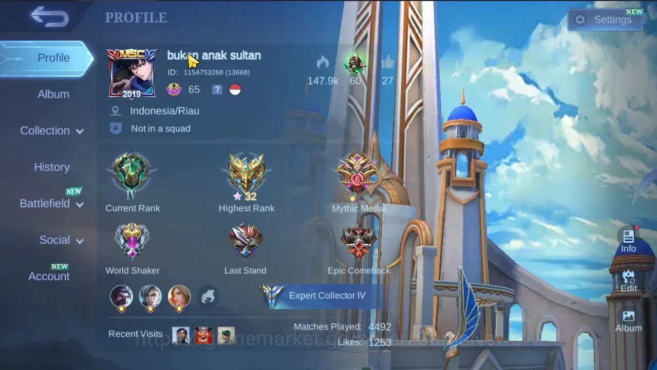 Mobile Legends: Bang Bang Accounts Hero 96|Skin 128|High Honor 32|CC Natalia,LB[Harit image 2