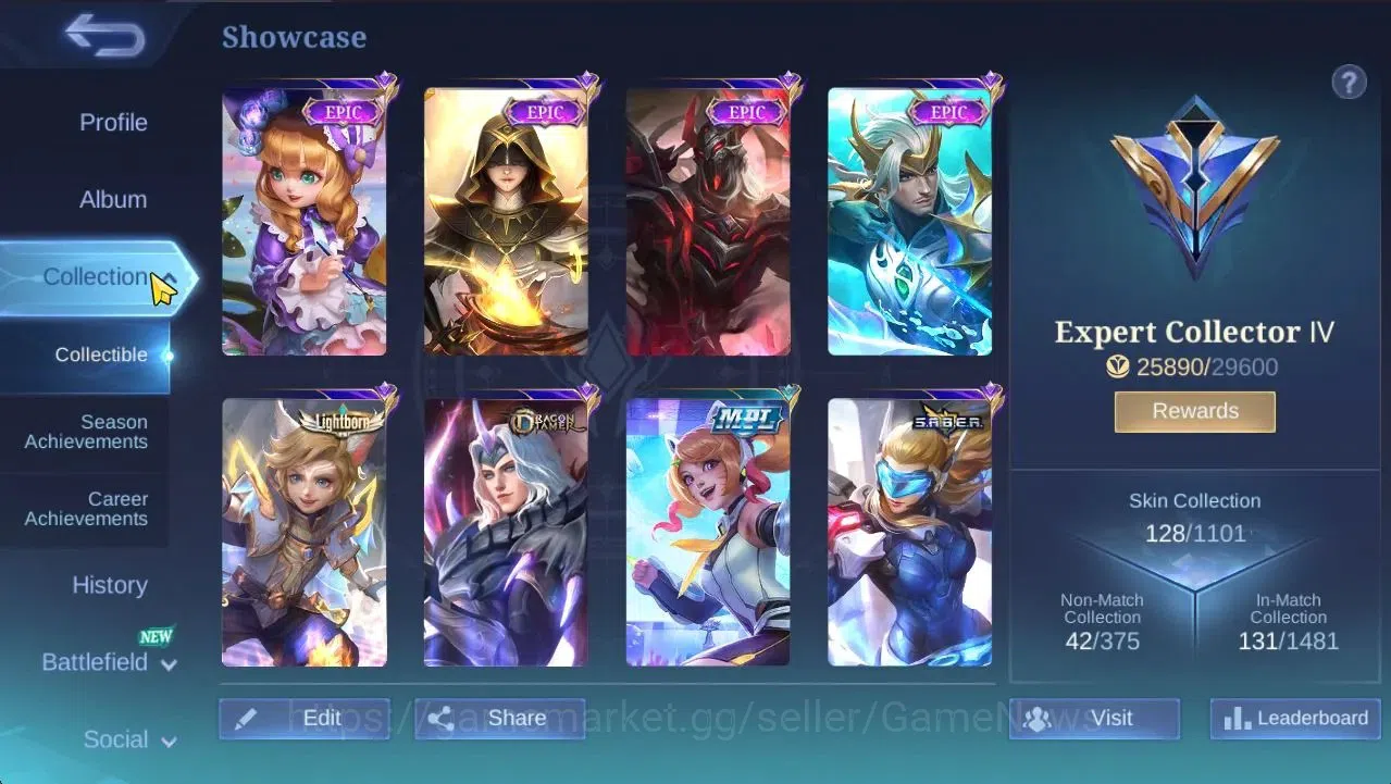 Mobile Legends: Bang Bang Accounts Hero 96|Skin 128|High Honor 32|CC Natalia,LB[Harit image 3