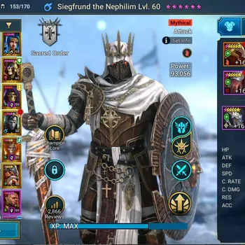 Raid: Shadow Legends Accounts Mid-Game Lv 62|1,8M Power|1 Mythic(Siegefrund Nephilim)+25 Legend(Ninja,2