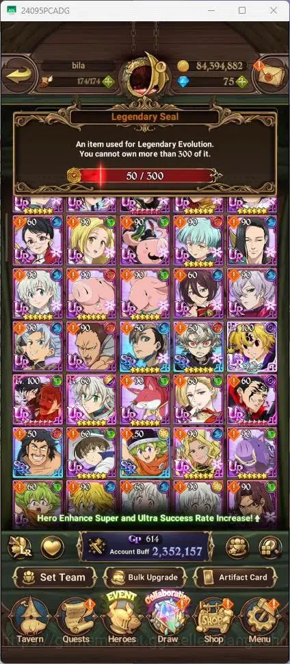 The Seven Deadly Sins: Grand Cross Accounts Global |2.35M CC|50 LS|LR Mesis 6/6|UR Menor 1/6,K image 4