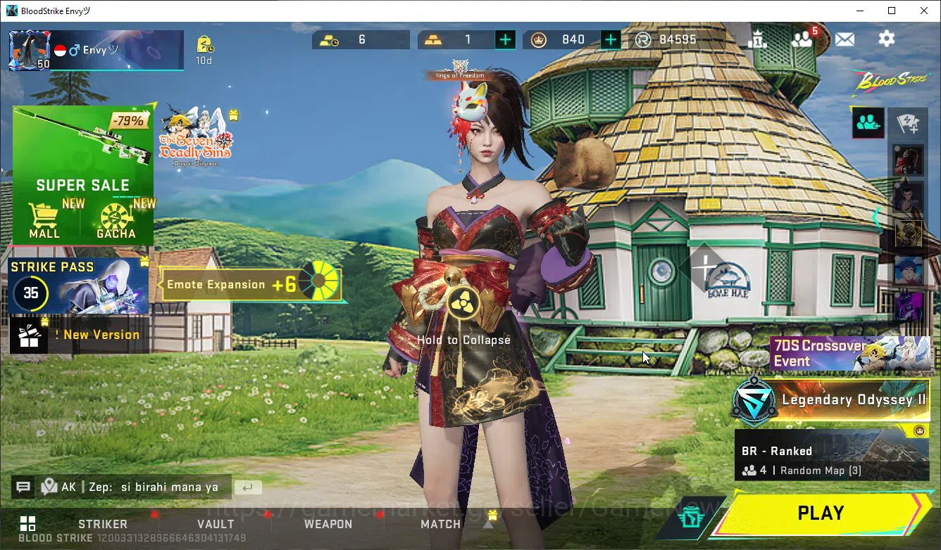 Blood Strike Mid-Tier ASIA|Collab AOT RAN-Mikasa,M700-Thunder,M4A1,KAG6, image 1