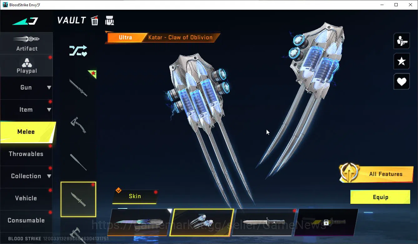 Blood Strike Accounts Mid-Tier ASIA|Collab AOT RAN-Mikasa,M700-Thunder,M4A1,KAG6,FAL,Aniv FAL-Draco+ 3 MELE 13