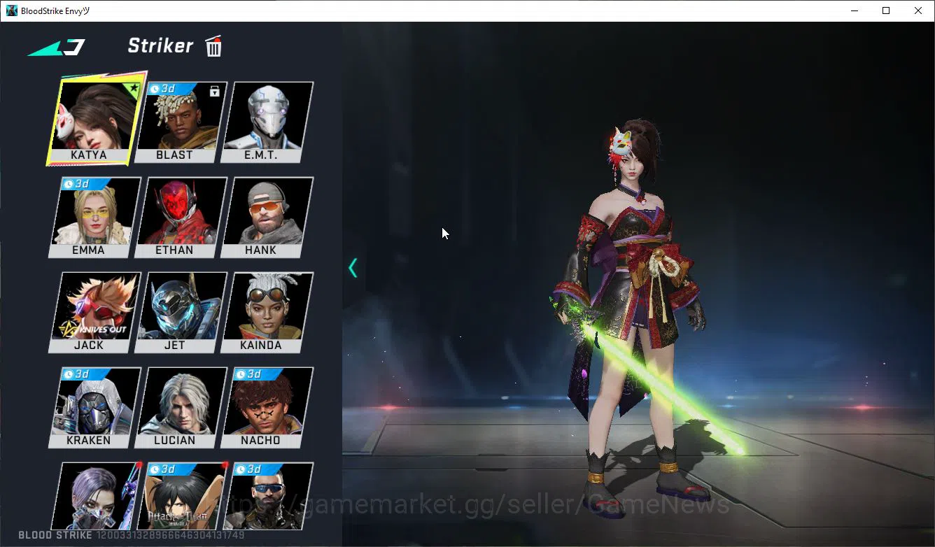 Blood Strike Accounts Mid-Tier ASIA|Collab AOT RAN-Mikasa,M700-Thunder,M4A1,KAG6,FAL,Aniv FAL-Draco+ 3 MELE 3