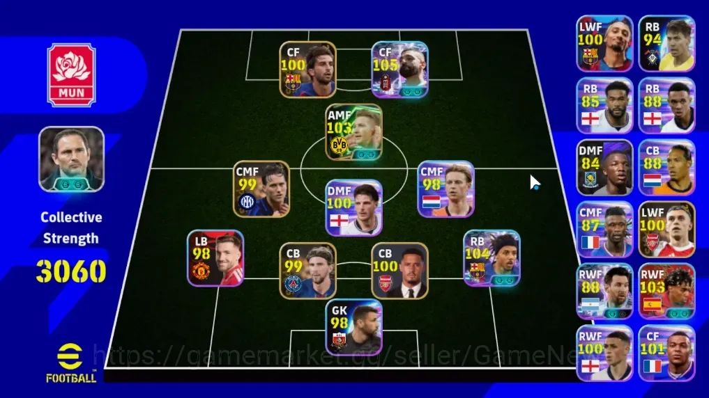 eFootball Accounts Legends & Iconic Players Android|Power 3060|Show Time Mohamed Salah,Jules Kounde,Lionel Messi,Lamine 1