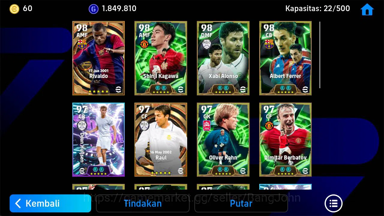 eFootball Accounts Others Power 3173 | rivaldo old legend, shinji Kagawa epic, Xabi Alonso epic, ferrer epic, okhan epic 3