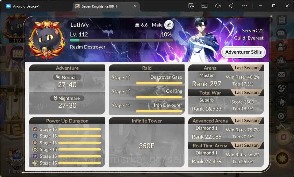 Seven Knights Re:Birth Accounts Global|4 EX7(Melia TC2,Juri TC 1,Fai,Gelidus)|37 T image 1
