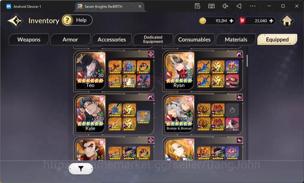 Seven Knights Re:Birth Accounts Global|4 EX7(Melia TC2,Juri TC 1,Fai,Gelidus)|37 T image 13