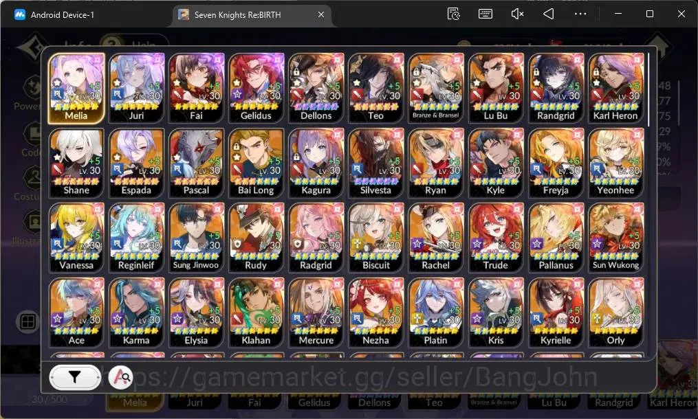 Seven Knights Re:Birth Accounts Global|4 EX7(Melia TC2,Juri TC 1,Fai,Gelidus)|37 T image 2