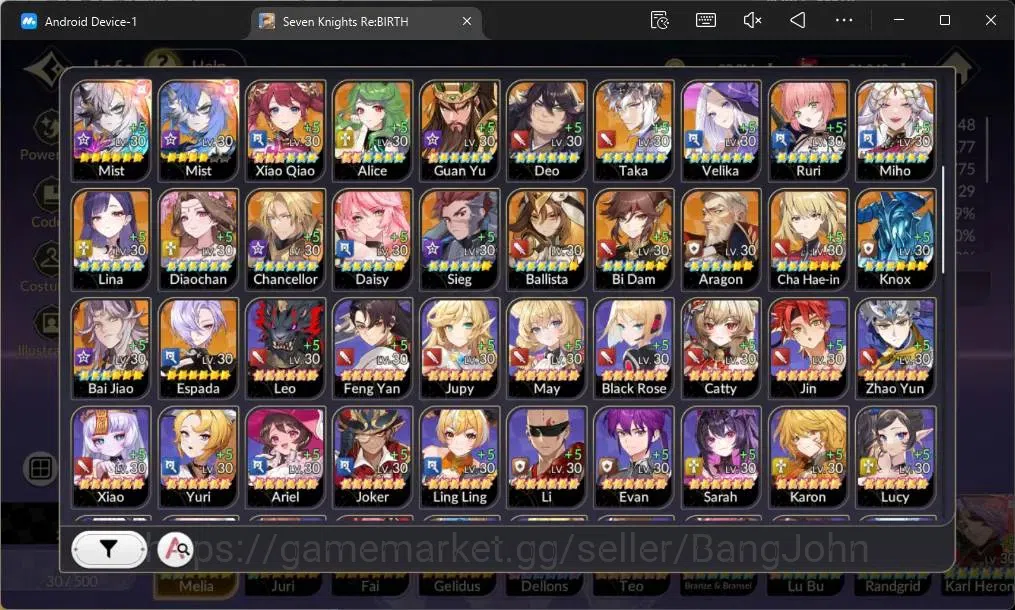 Seven Knights Re:Birth Accounts Global|4 EX7(Melia TC2,Juri TC 1,Fai,Gelidus)|37 T image 3