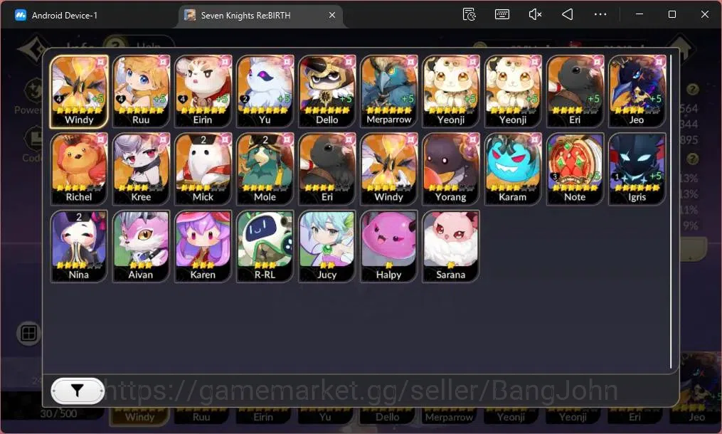 Seven Knights Re:Birth Accounts Global|4 EX7(Melia TC2,Juri TC 1,Fai,Gelidus)|37 T image 4
