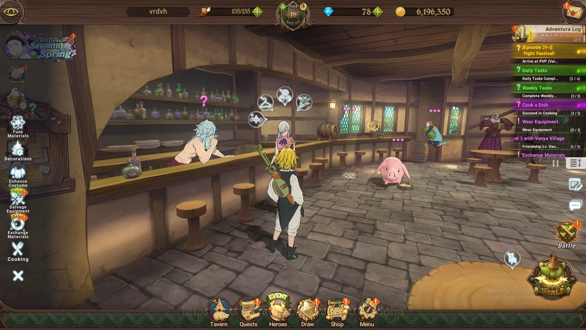 The Seven Deadly Sins: Grand Cross Accounts GLOBAL|276K CC|4 UR Salos, OppressorDK, Mael, DKMe image 1