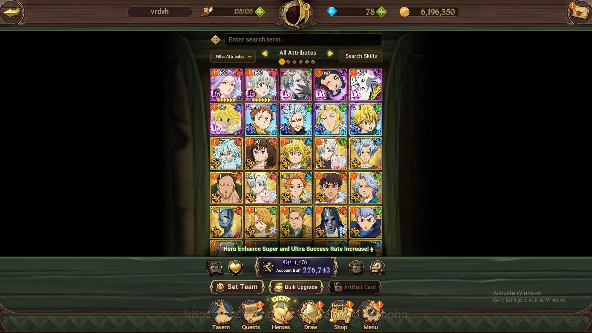 The Seven Deadly Sins: Grand Cross Accounts GLOBAL|276K CC|4 UR Salos, OppressorDK, Mael, DKMe image 3