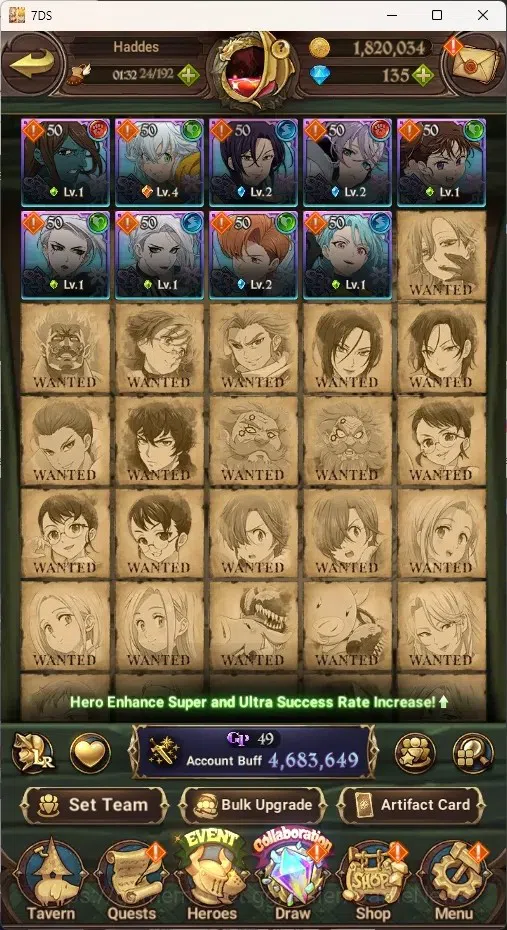 The Seven Deadly Sins: Grand Cross Accounts Endgame Asia|4,6M CC|173 DM+99 LS|5 LR+11 UR+Many Colab|Nmeli6/6,Cusack2/6,A 11