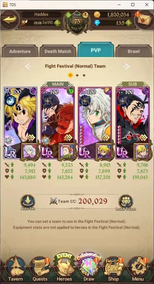 The Seven Deadly Sins: Grand Cross Accounts Endgame Asia|4,6M CC|173 DM+99 LS|5 LR+11 UR+Many Colab|Nmeli6/6,Cusack2/6,A 13