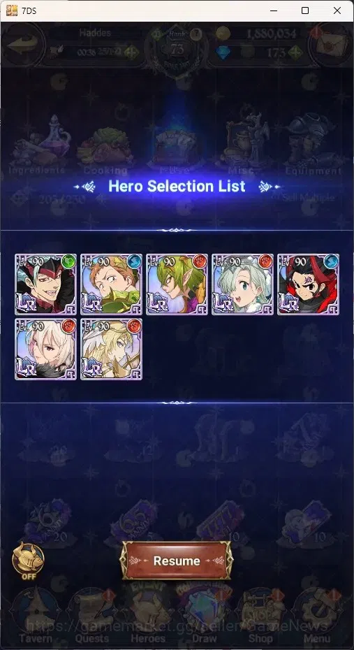 The Seven Deadly Sins: Grand Cross Accounts Endgame Asia|4,6M CC|173 DM+99 LS|5 LR+11 UR+Many Colab|Nmeli6/6,Cusack2/6,A 20