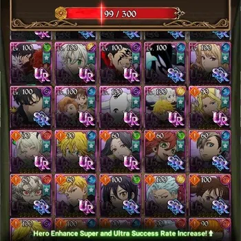 The Seven Deadly Sins: Grand Cross Accounts Endgame Asia|4,6M CC|173 DM+99 LS|5 LR+11 UR+Many Colab|Nmeli6/6,Cusack2/6,A
