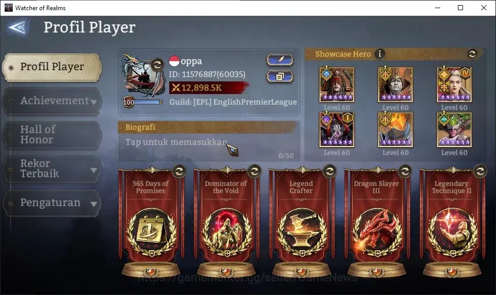 Watcher of Realms Accounts GLOBAL 60x|Lv 100|12M PWR|15 Lord[IngridA4,Oren,Pr image 2