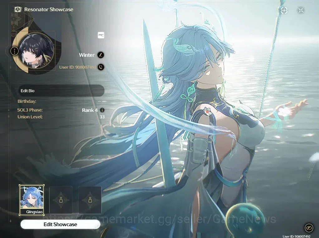Wuthering Waves Accounts Starter SEA |UL 33|1 Limited| ( Qingxiao )+Signature |Low Exploration|DB Lvl 18|Female MC|Log Kuro 1
