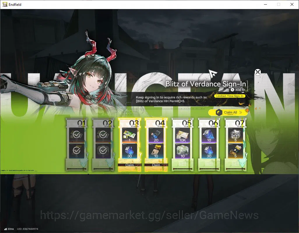 Arknights: Endfield Accounts ASIA|Lv2|Fresh Starter|SSR2(1Limit)+1(*6WP)|Zhuang image 12