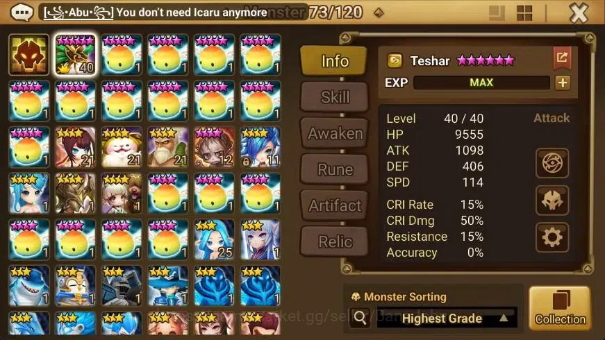 Summoners War: Sky Arena Accounts GLOBAL | NB 5 TESHAR,Starter Gacha 115 12Y+160 11Y image 2