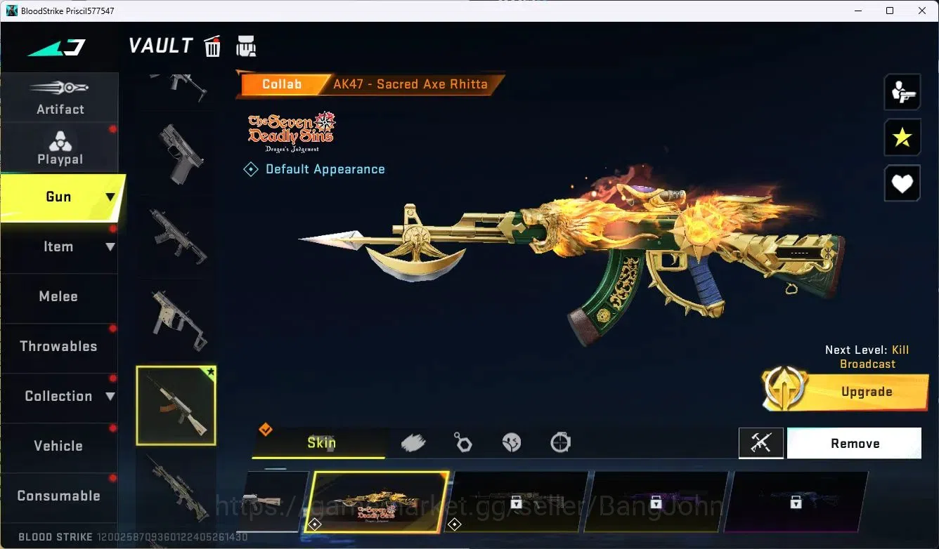 Blood Strike Accounts ASIA | 1 7DS: AK47 Sacred Axe Rhitta | BLEACH Stri image 2