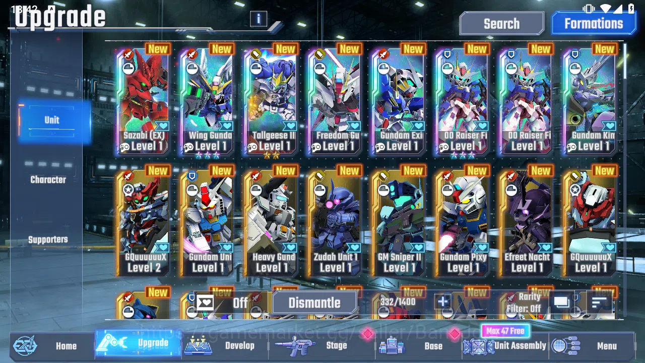 SD Gundam G Generation ETERNAL Accounts Global Rank Lv1 FreshStory 46k Diamond | 8 URGundam MLB WingGundamZero(EX), LB2 2