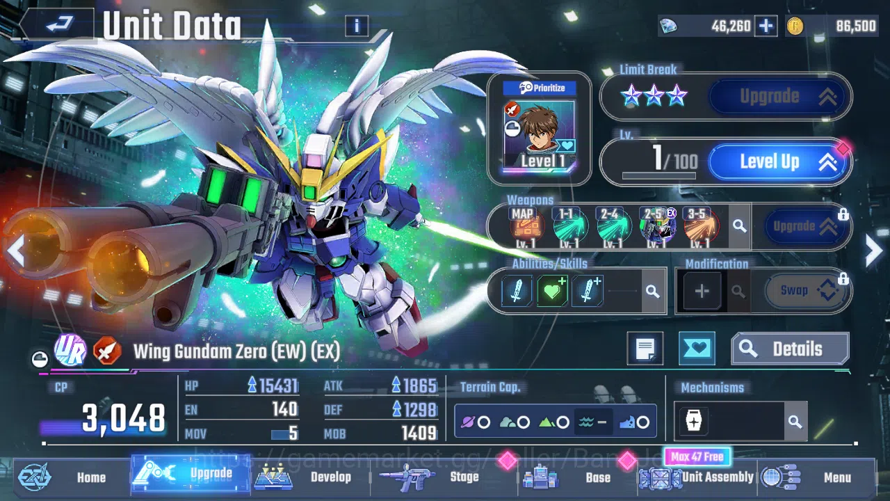 SD Gundam G Generation ETERNAL Accounts Global Rank Lv1 FreshStory 46k Diamond | 8 URGundam MLB WingGundamZero(EX), LB2 3