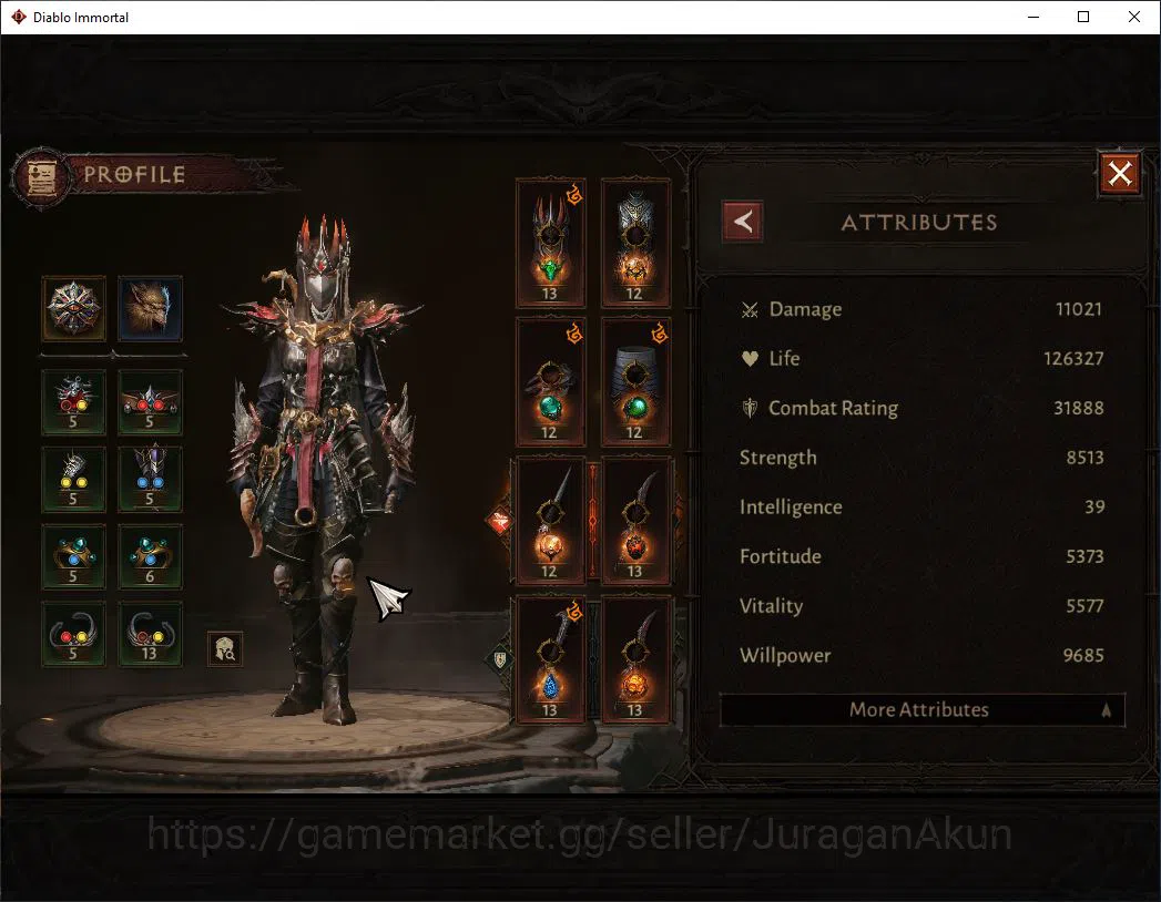 Diablo Immortal Accounts SEA-Anu |Lv60(384) Tempest |31K CR|Reso 330|Infern image 4