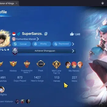 Honor of Kings Accounts Rare Skin Global|113H 227S|Legend:Allain,Angela,Arthur|LNY24 Angela,DaQiao|Shi LOTM|Garo JJK|Arli