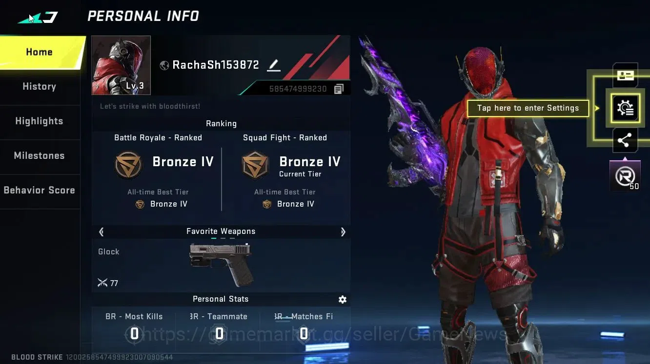 Blood Strike Accounts Others ASIA|ETERNAL QBZ95-Whisper Lv3|Loot Crate-Anhilition|Changename Card|Rank Bronze 2