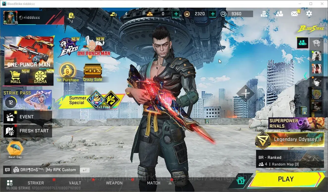Blood Strike Accounts Collab Skin ASIA | Eternal Spear-Relic | Limited Jack-Fernanfloo (Striker) | 2 Legendary 1