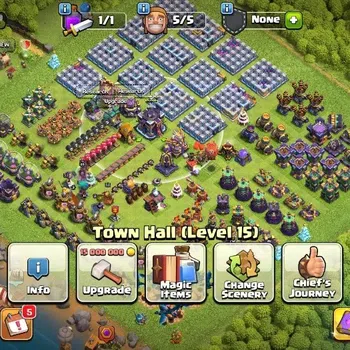 Clash of Clans Accounts High-End LV 151|TH 15-BH 7|HH 8|Limited Skin|BK 53,AQ 57,GW 49,MP 41,RC 27|1,5K Medals Coin|2K