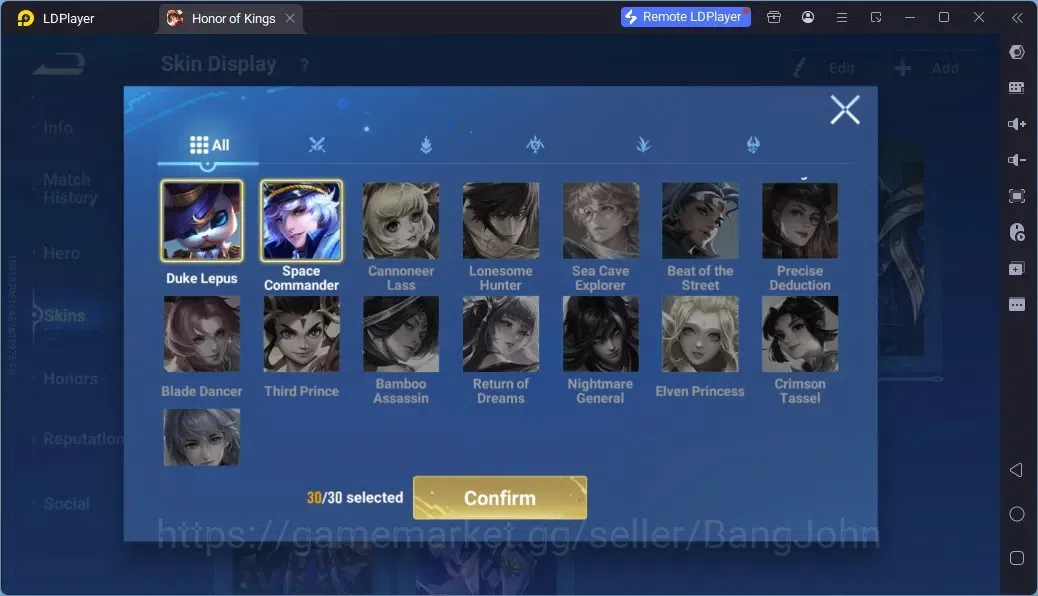 Honor of Kings Accounts Rare Skin Global |60H 43S|1SaintSeiya|1 Legend|GM Gan&Mo|6 Epic|1Event|1Worldly|12 Rare|TakeMail 8