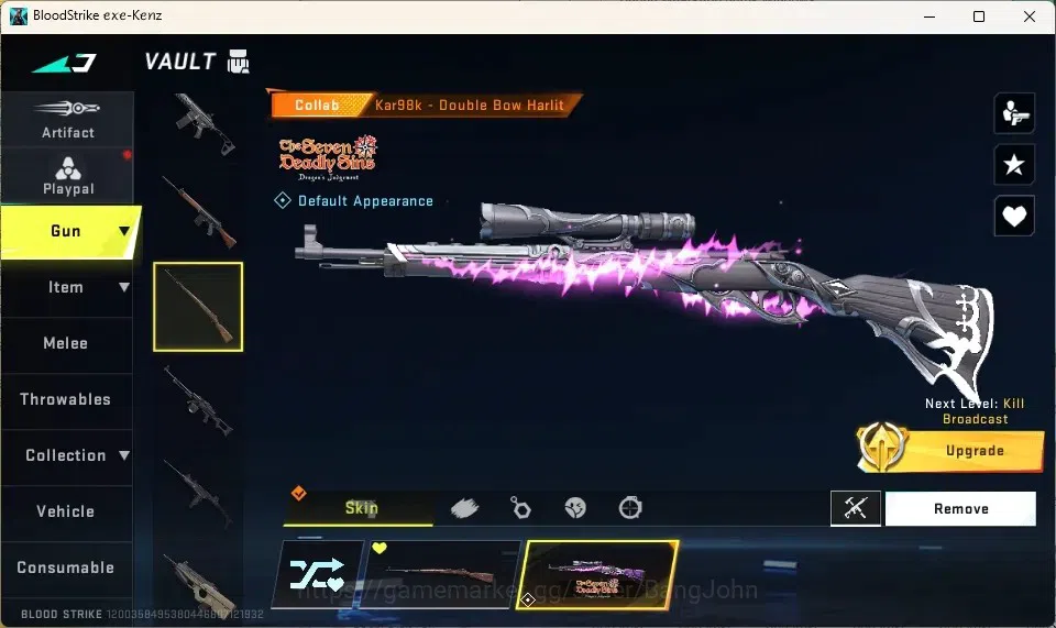 Blood Strike Accounts Collab Skin ASIA |1 Eternal: Desert Eagle-Scorpius|4 Collab Striker|5 Collab Gun|6 Ultra Guns|5 Ultra 10